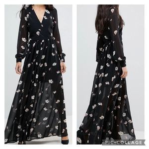 ASOS Black Floral Maxi Dress
